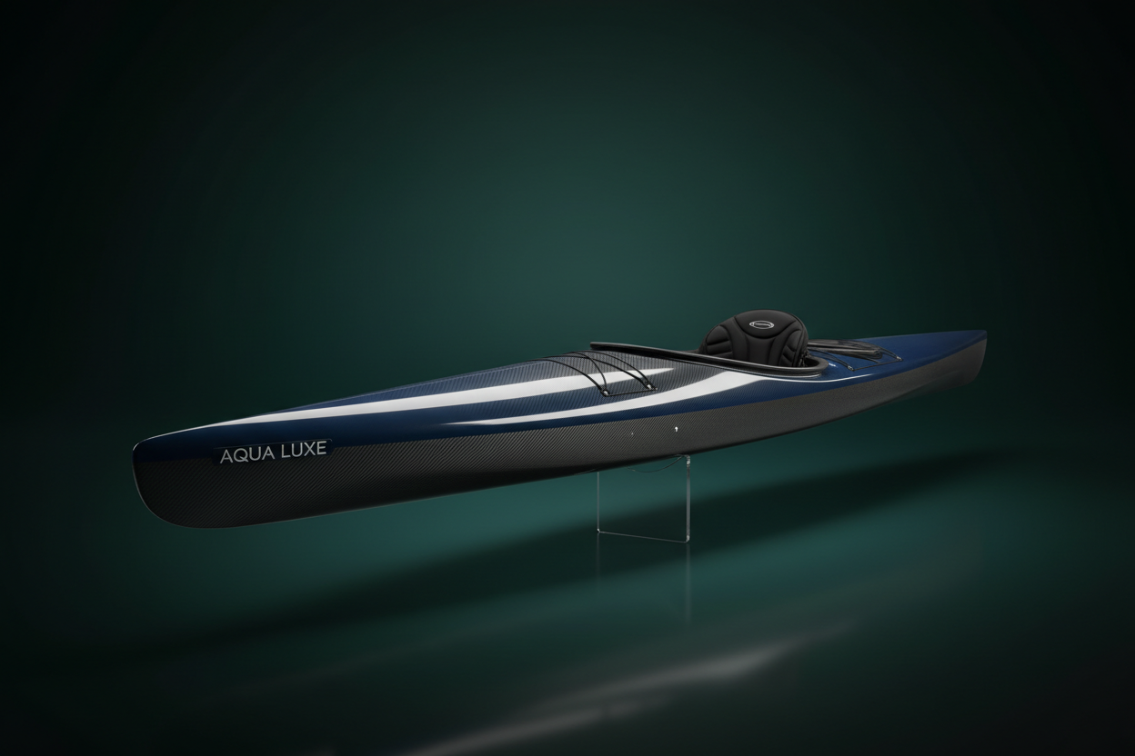kayak with a dark-green luxury color background
